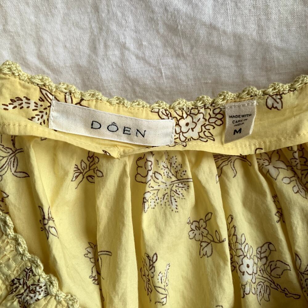 Doen Tennessee Cotton Button Blouse Top Sunshine Bouton De Rose Butter Yellow - Picture 3 of 6